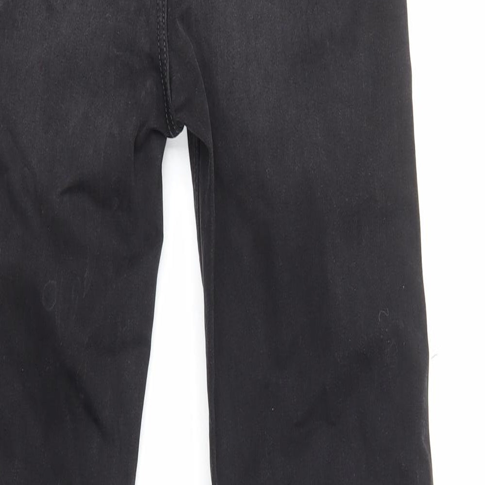 Marks and Spencer Womens Black Cotton Straight Jeans Size 6 L32 in Regular Zip