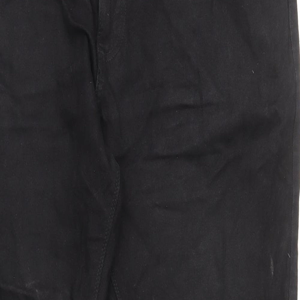 Marks and Spencer Mens Black Cotton Straight Jeans Size 2XL L32 in Regular Zip