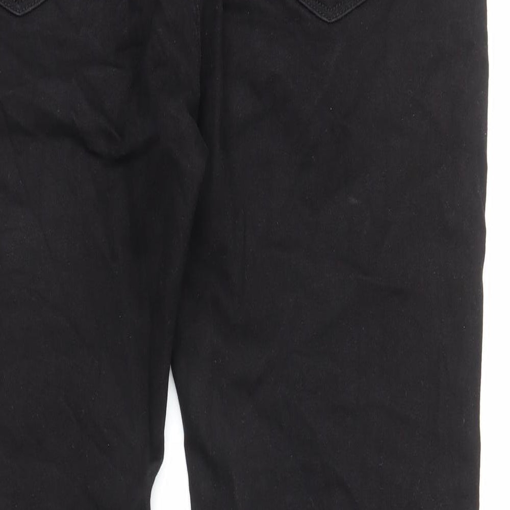 Marks and Spencer Mens Black Cotton Straight Jeans Size 2XL L32 in Regular Zip