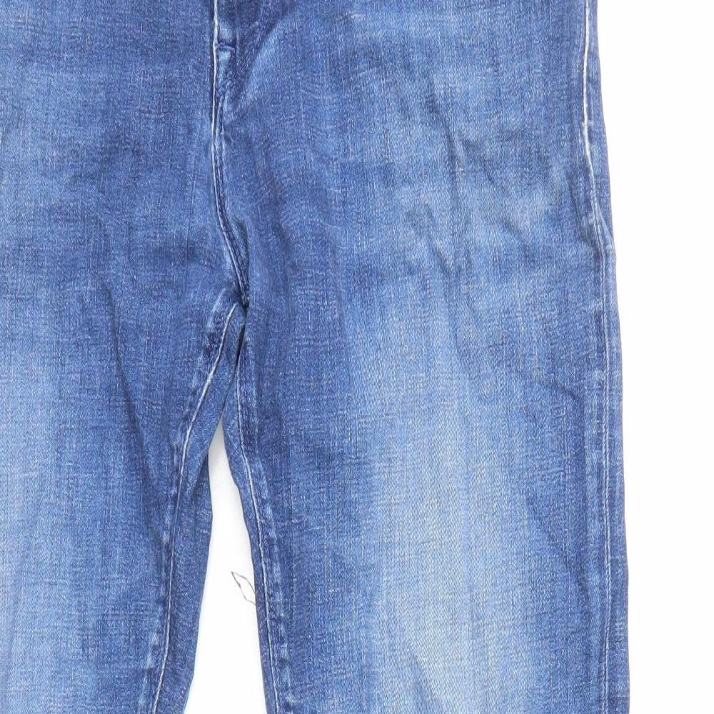 HUGO BOSS Mens Blue Cotton Straight Jeans Size L L31 in Regular Zip