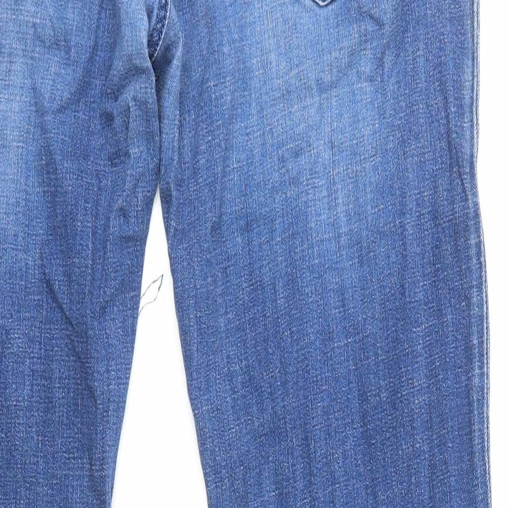HUGO BOSS Mens Blue Cotton Straight Jeans Size L L31 in Regular Zip