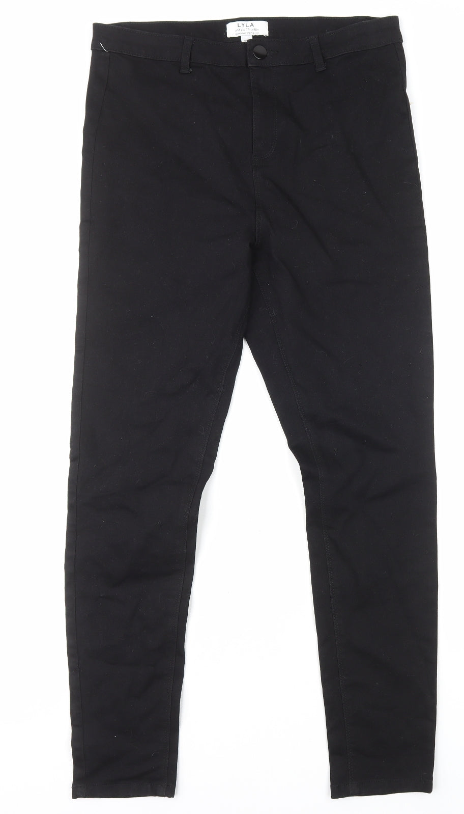 Dorothy Perkins Womens Black Cotton Skinny Jeans Size 16 L29 in Regular Zip