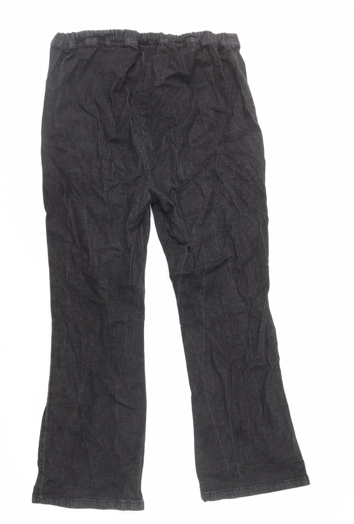 M&Co Womens Black Cotton Bootcut Jeans Size 20 L29 in Regular