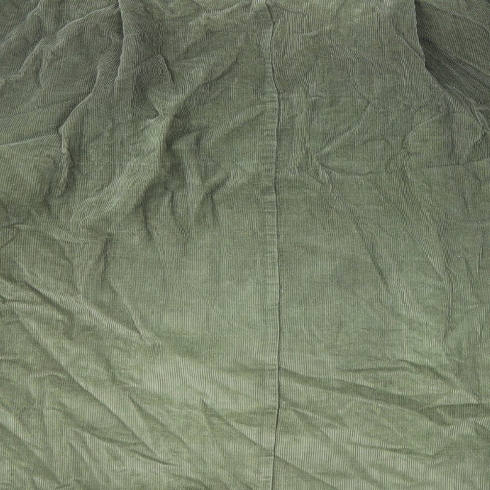 Damart Womens Green Cotton A-Line Skirt Size 20 Button