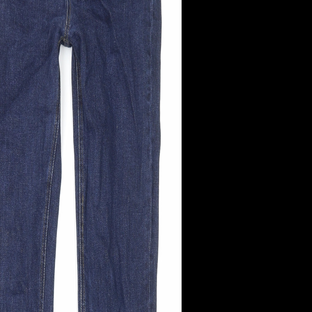 John Lewis Womens Blue Cotton Straight Jeans Size 10 L28 in Regular Zip
