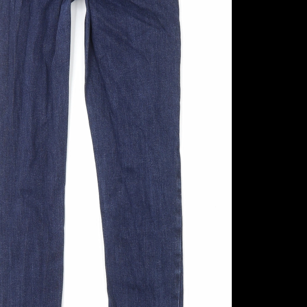 John Lewis Womens Blue Cotton Straight Jeans Size 10 L28 in Regular Zip
