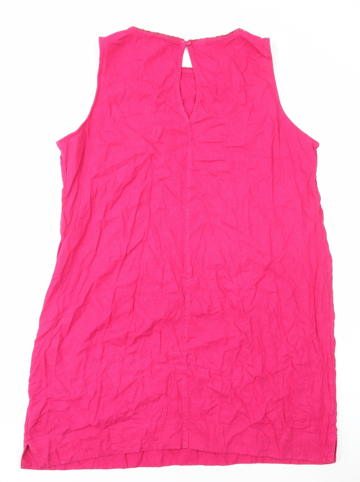 Marks and Spencer Womens Pink Linen A-Line Size 22 Round Neck Pullover