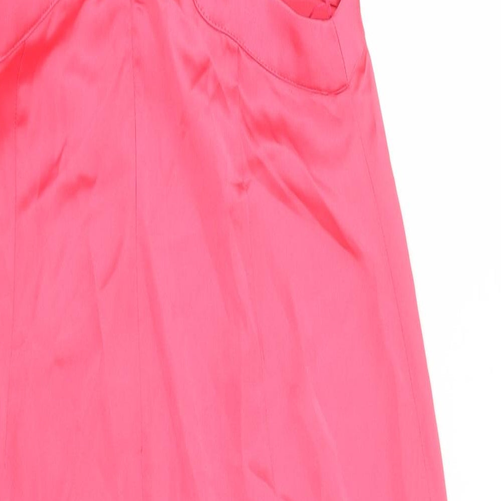 Zara Womens Pink Polyester Maxi Size M V-Neck Zip - Cut out sides
