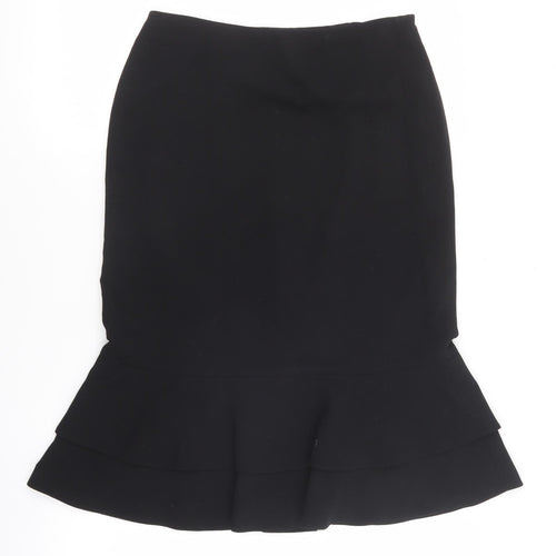 Precis Womens Black Polyester Flare Skirt Size 10 Zip