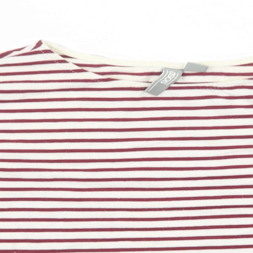 ASOS Womens Red Striped Cotton Basic T-Shirt Size 8 Round Neck