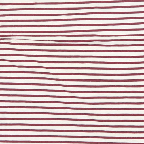 ASOS Womens Red Striped Cotton Basic T-Shirt Size 8 Round Neck