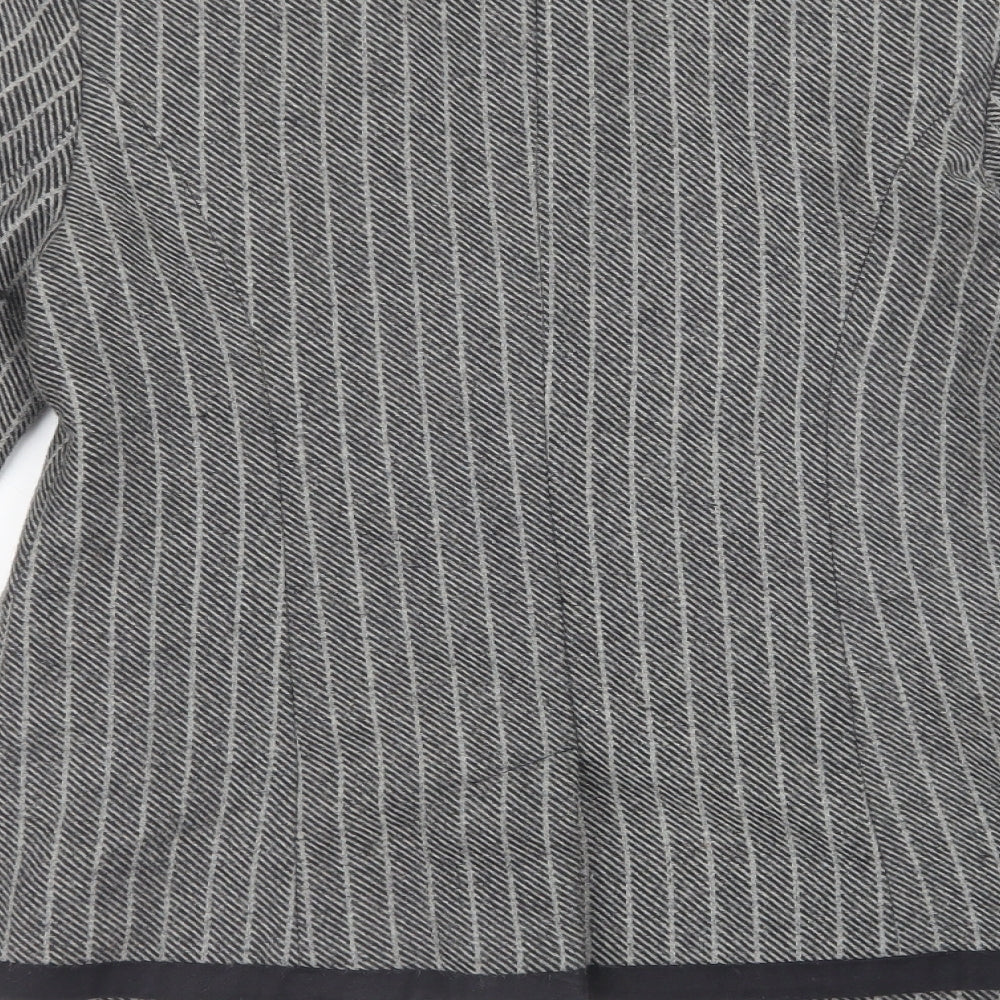 Lux Womens Grey Geometric Jacket Blazer Size S Button - Collared