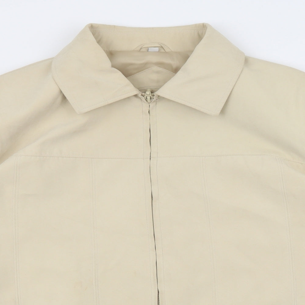 JBC Collection Womens Beige Biker Jacket Size 10 Zip