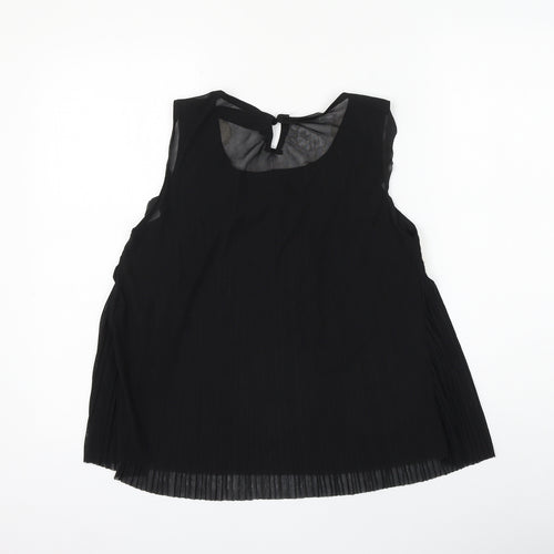 E-Lady Womens Black Polyester Basic Blouse Size L Round Neck - Flower