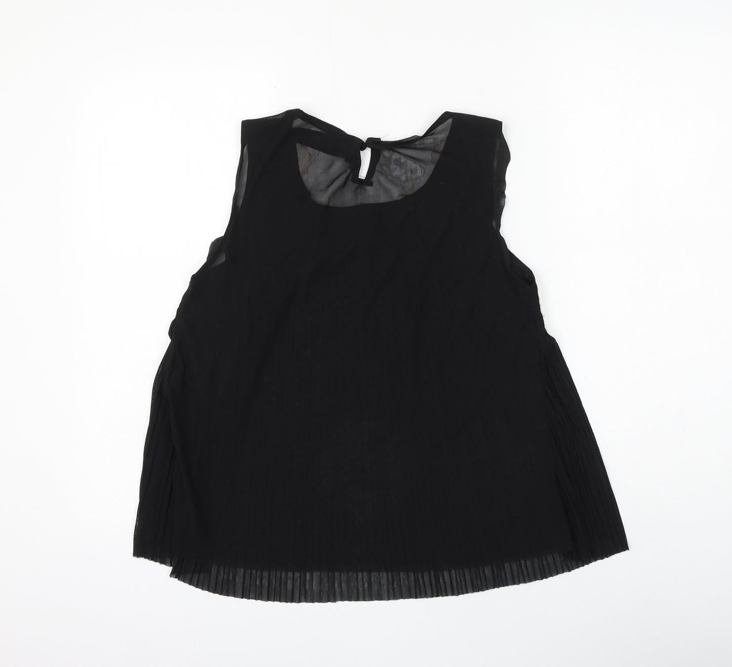 E-Lady Womens Black Polyester Basic Blouse Size L Round Neck - Flower