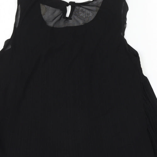 E-Lady Womens Black Polyester Basic Blouse Size L Round Neck - Flower