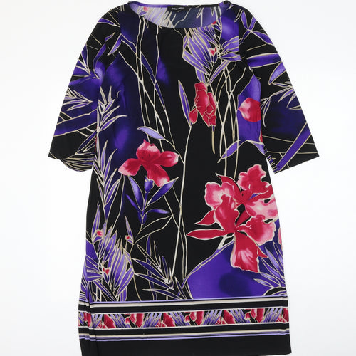 Nine West Womens Multicoloured Floral Polyester Shift Size 14 Boat Neck Pullover