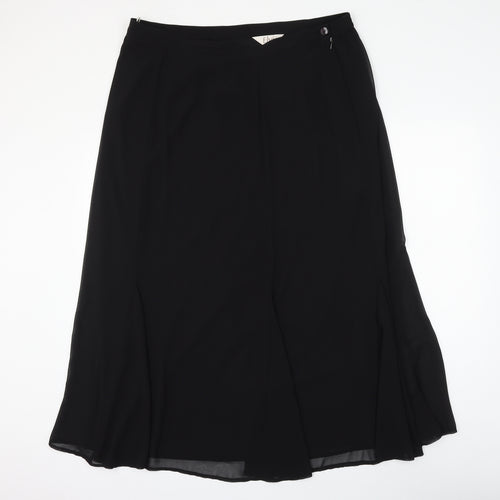 ELVI Womens Black Polyester Flare Skirt Size 38 in Zip