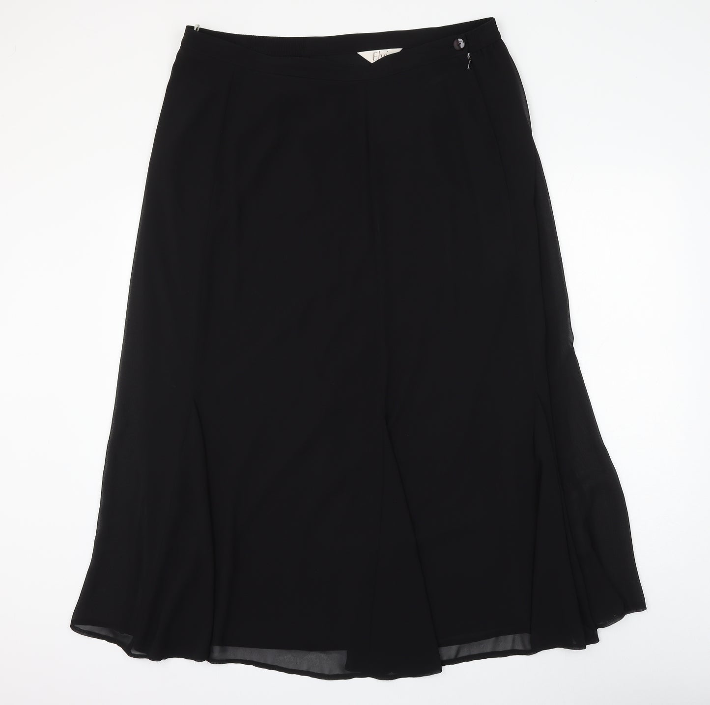 ELVI Womens Black Polyester Flare Skirt Size 38 in Zip