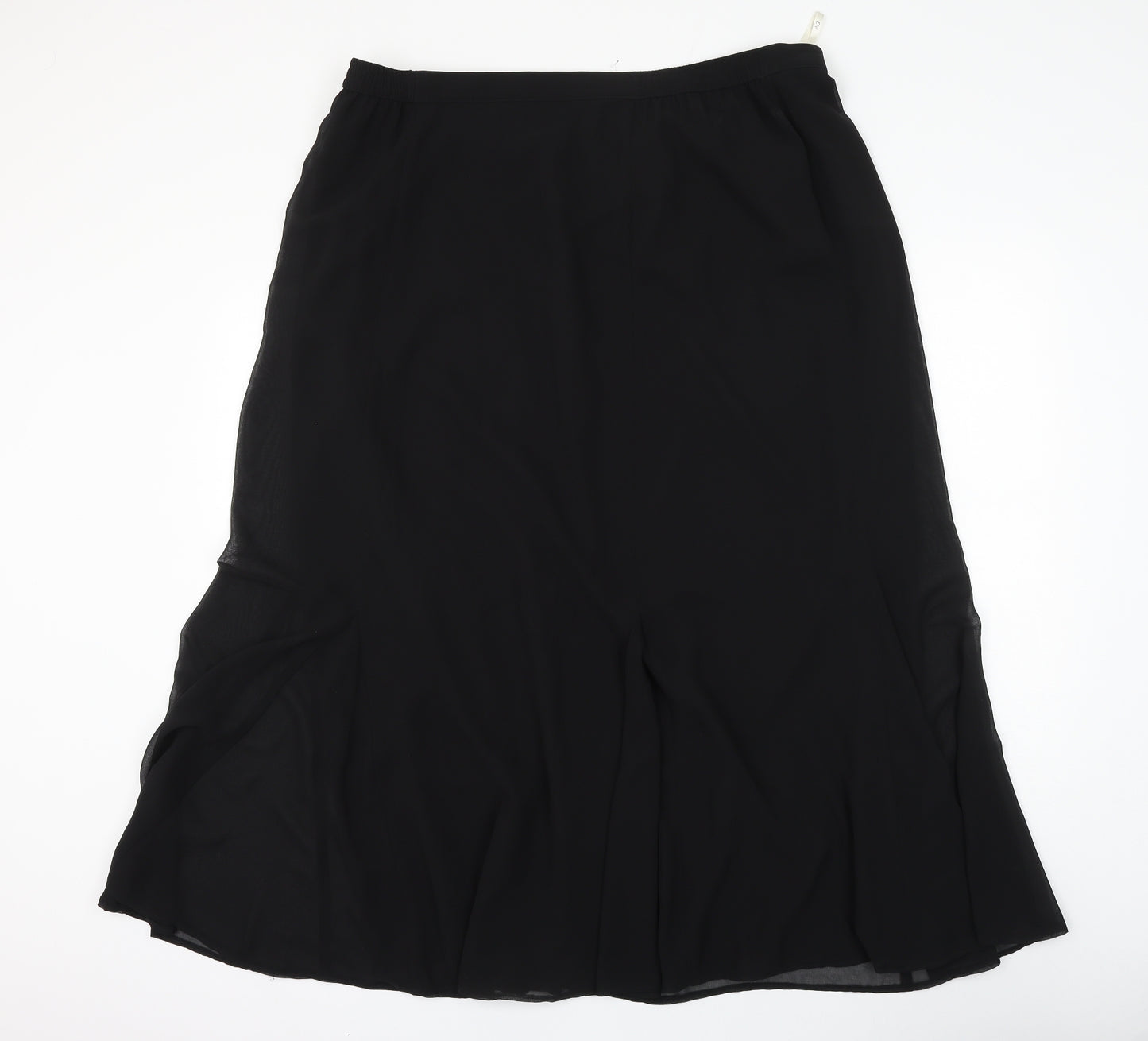 ELVI Womens Black Polyester Flare Skirt Size 38 in Zip