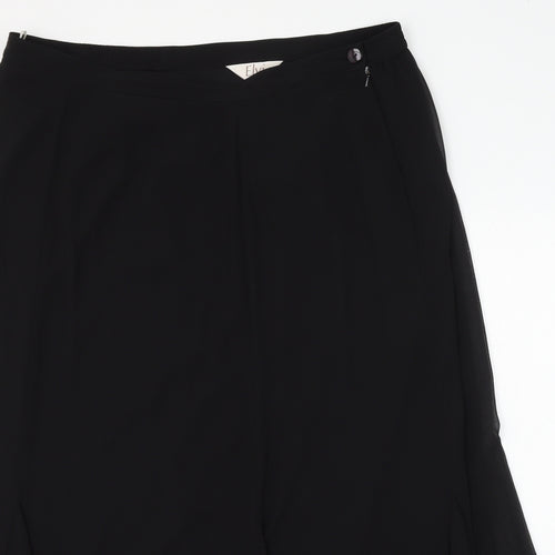 ELVI Womens Black Polyester Flare Skirt Size 38 in Zip