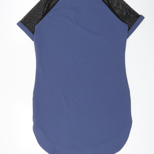 Select Womens Blue Polyester Shift Size 14 Round Neck Pullover