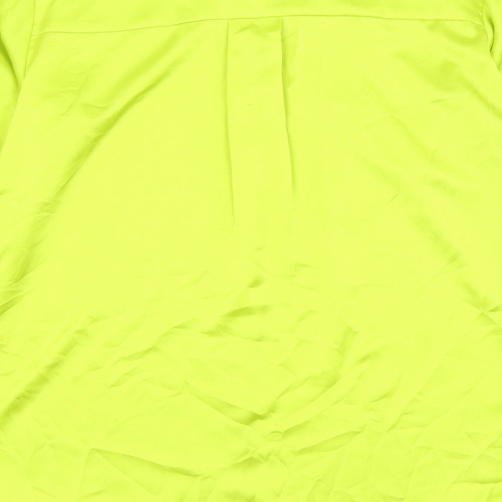 Marks and Spencer Womens Yellow Polyester Basic Button-Up Size 8 Collared