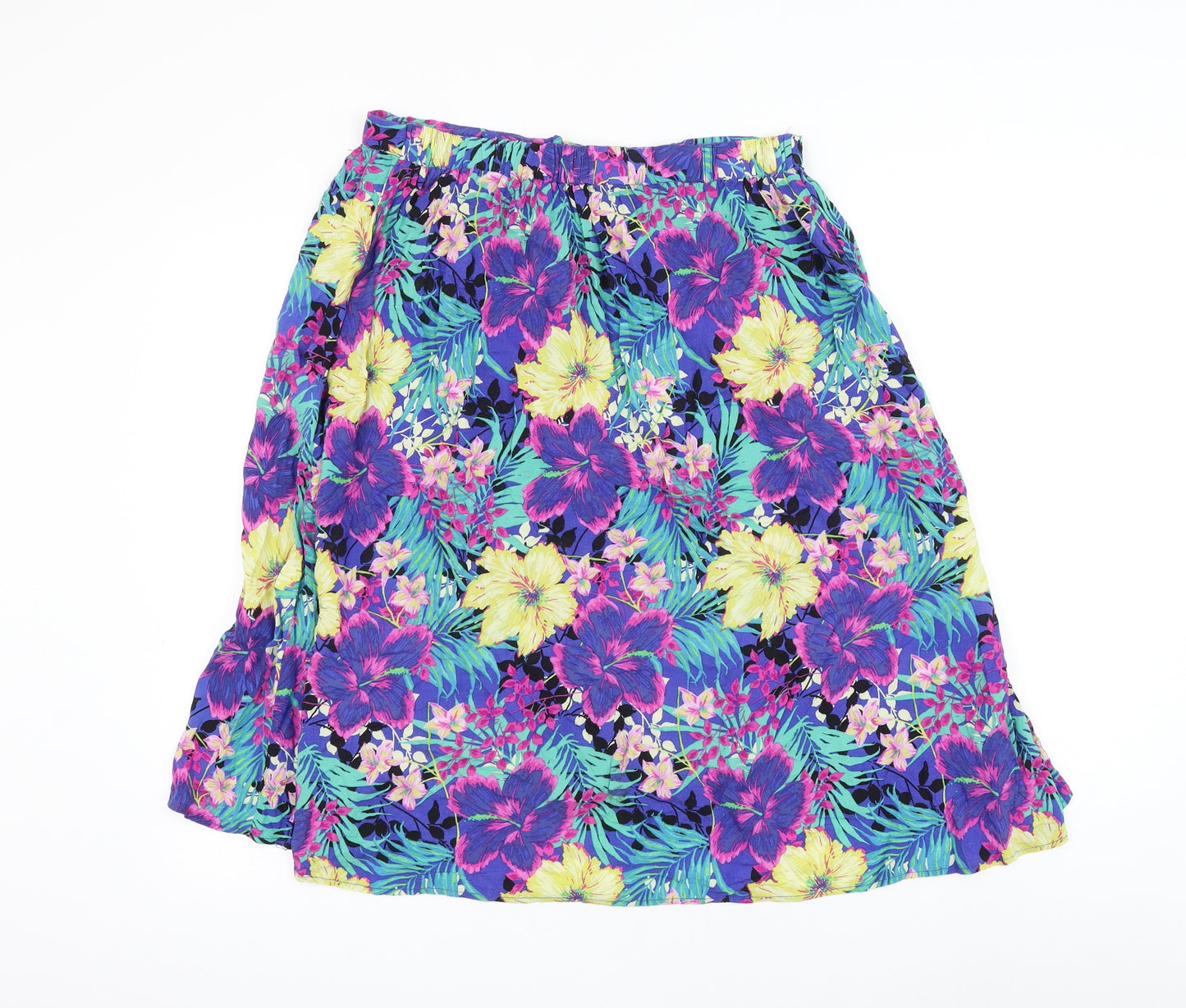 Atmosphere Womens Multicoloured Floral Viscose Flare Skirt Size 14 Button