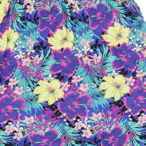 Atmosphere Womens Multicoloured Floral Viscose Flare Skirt Size 14 Button