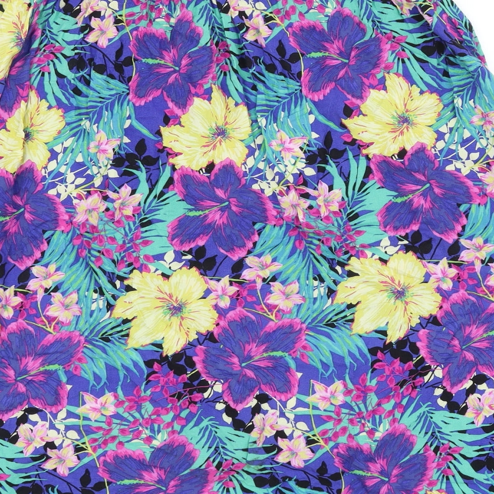 Atmosphere Womens Multicoloured Floral Viscose Flare Skirt Size 14 Button