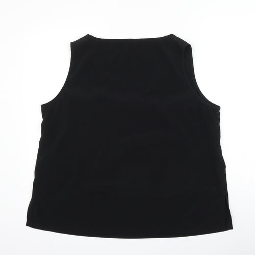 ELVI Womens Black Polyester Basic Blouse Size 22 Round Neck