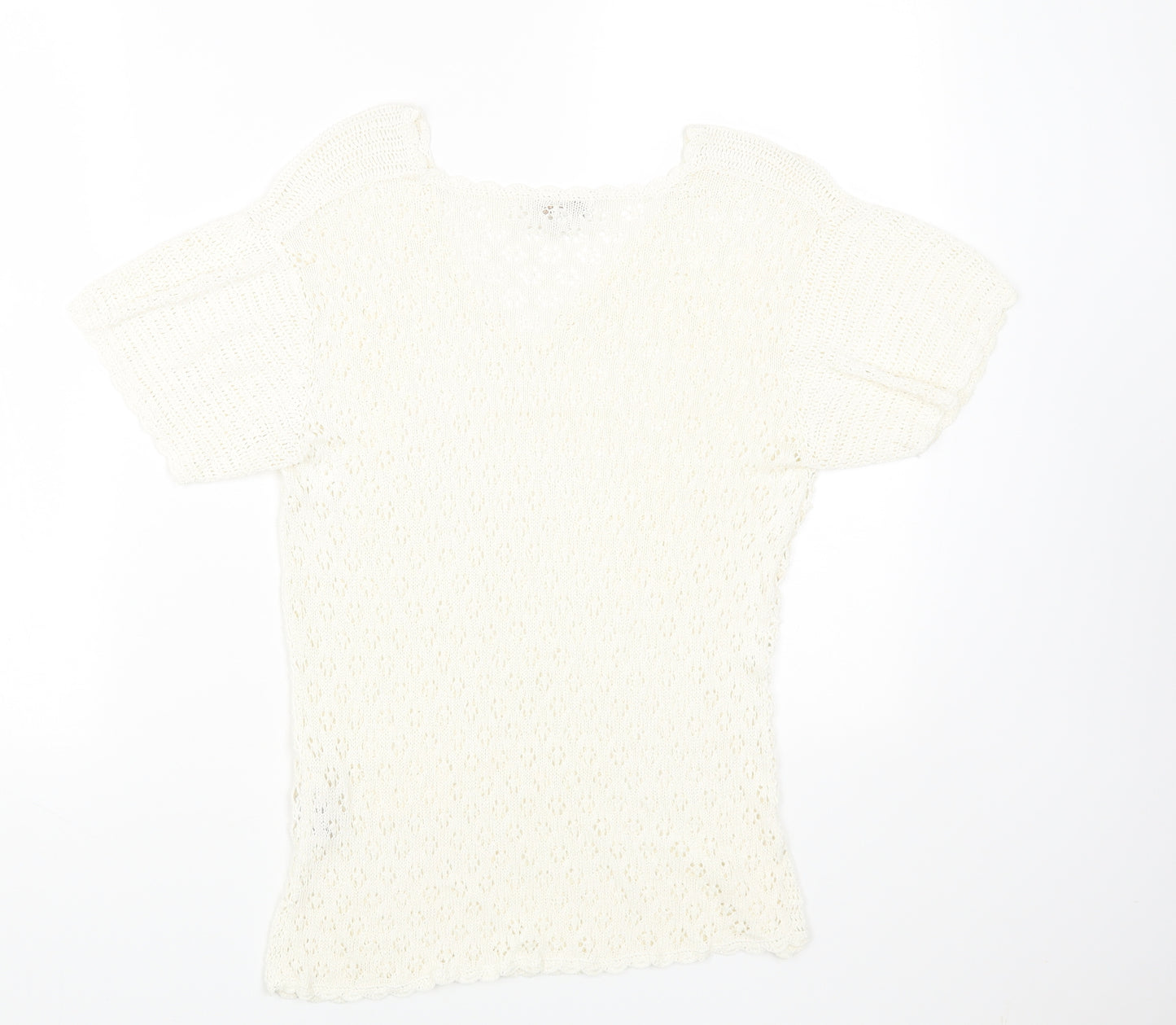 Lakeland Womens White Viscose Basic T-Shirt Size 16 V-Neck