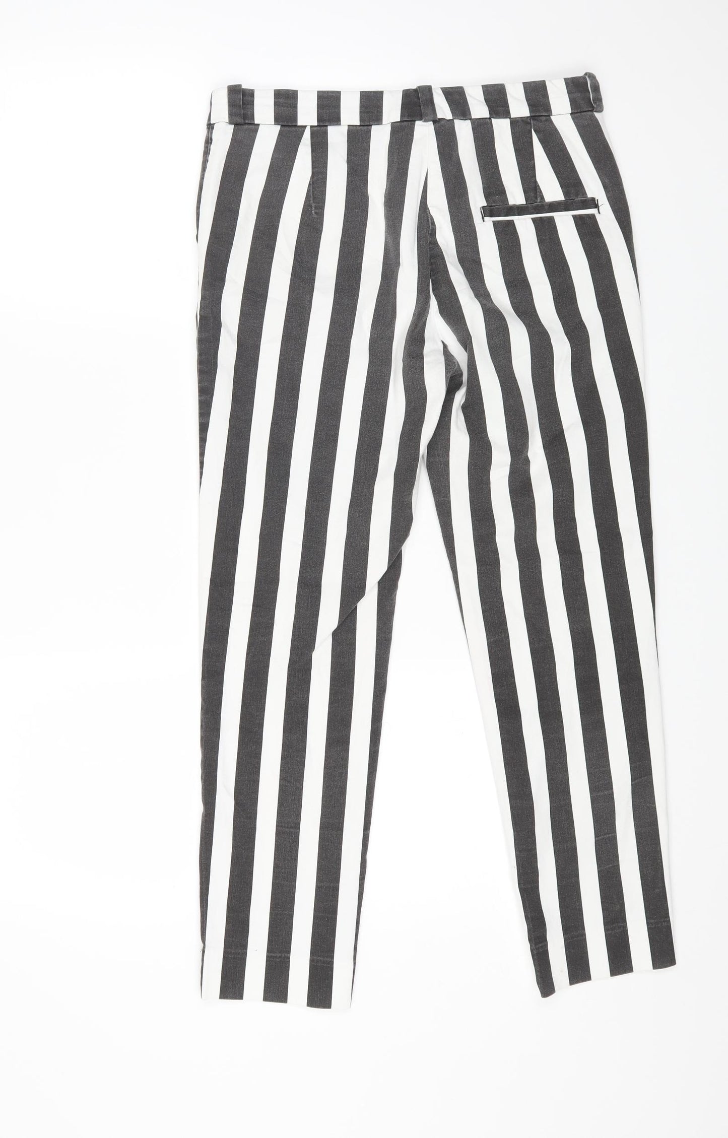 Mango Womens Multicoloured Striped Cotton Jegging Jeans Size 12 L24 in Regular Zip