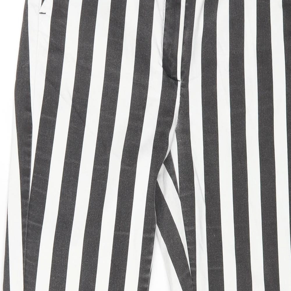 Mango Womens Multicoloured Striped Cotton Jegging Jeans Size 12 L24 in Regular Zip