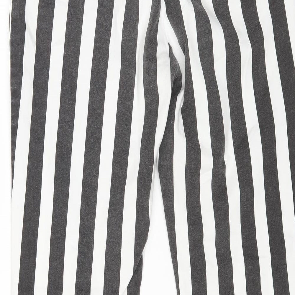 Mango Womens Multicoloured Striped Cotton Jegging Jeans Size 12 L24 in Regular Zip