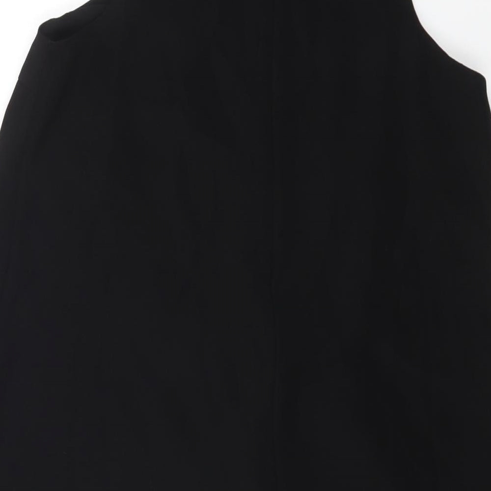 Zara Womens Black Polyester Playsuit One-Piece Size S Zip