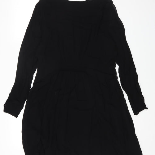 Kaliko Womens Black Viscose A-Line Size 18 Scoop Neck Pullover