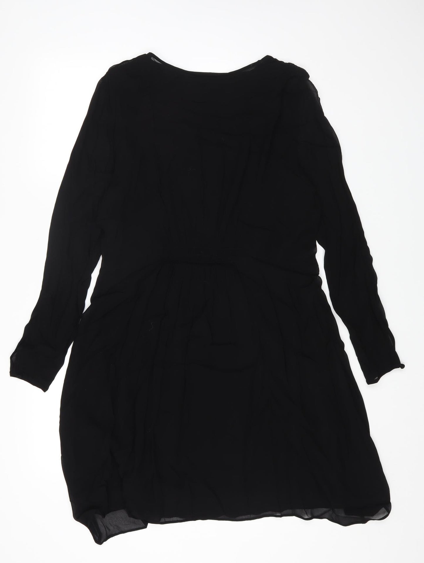Kaliko Womens Black Viscose A-Line Size 18 Scoop Neck Pullover