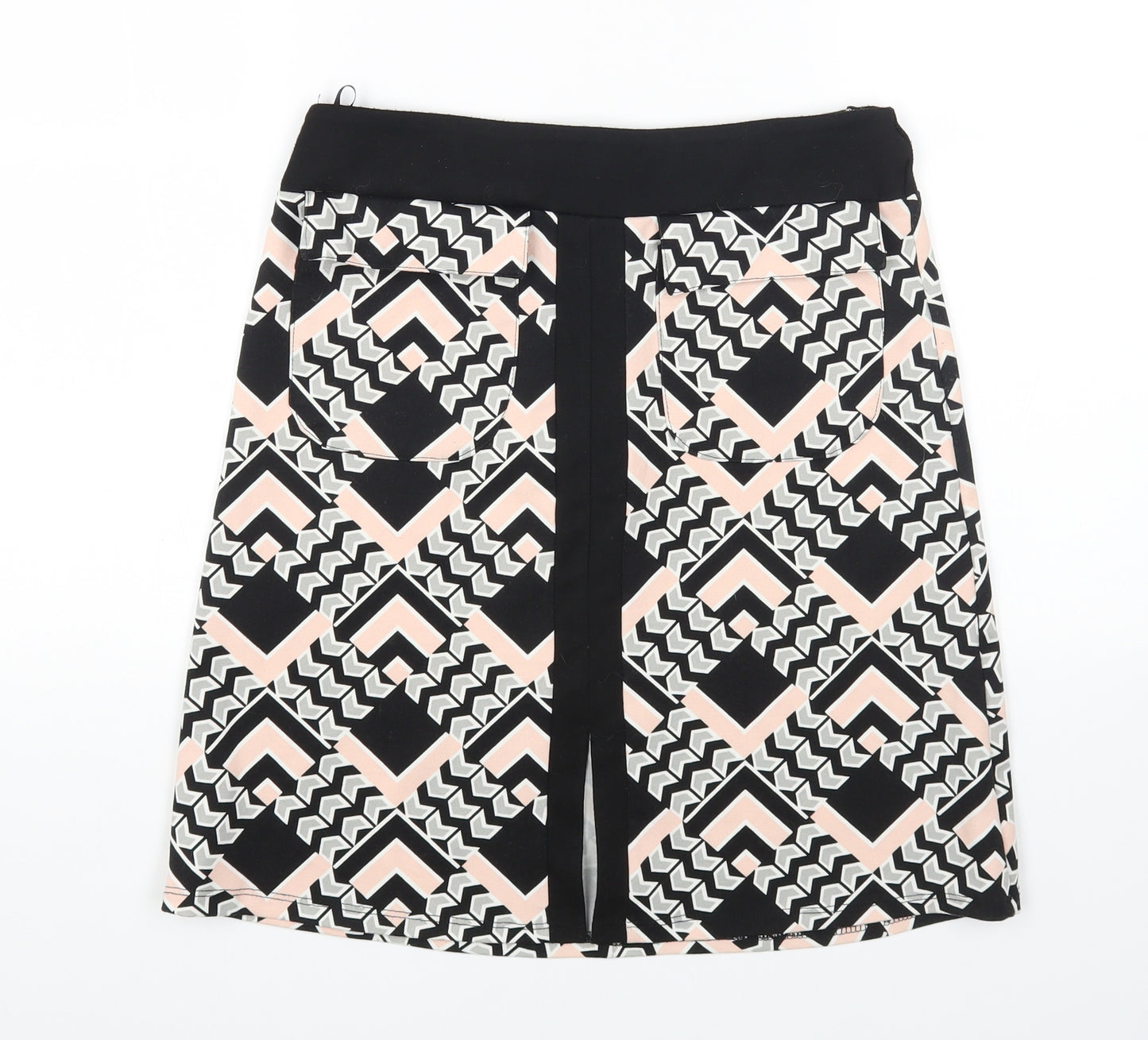 Dorothy Perkins Womens Multicoloured Geometric Polyester Mini Skirt Size 8 Zip