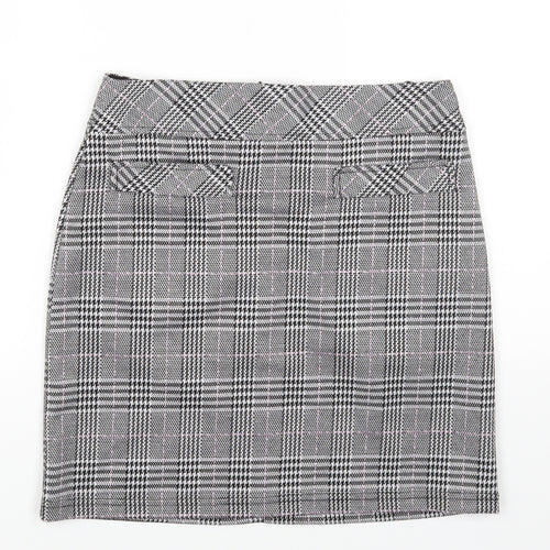 Peacocks Womens Multicoloured Plaid Polyester Mini Skirt Size 8 Zip