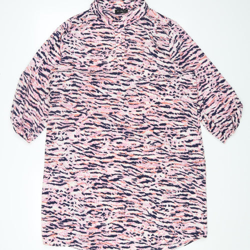 ET VOUS Womens Multicoloured Animal Print Polyester Basic T-Shirt Size 16 Collared - Tiger Print