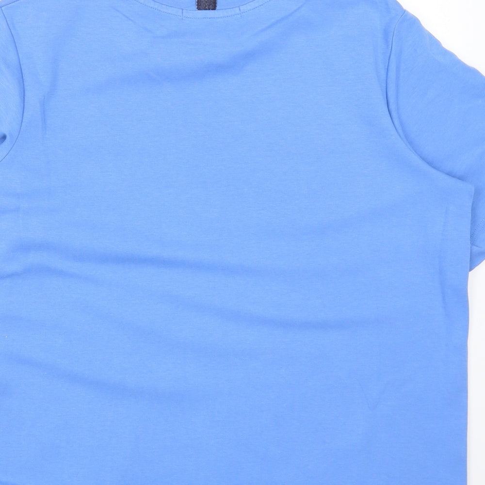 N.82 Womens Blue Cotton Basic T-Shirt Size 12 Round Neck