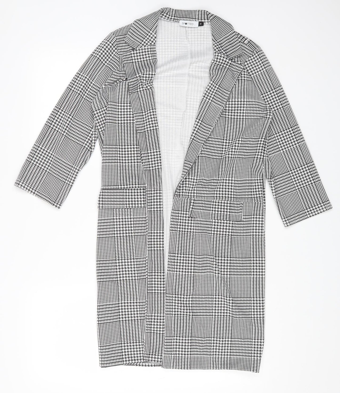 SPOTTED Womens Multicoloured Argyle/Diamond Overcoat Coat Size 10