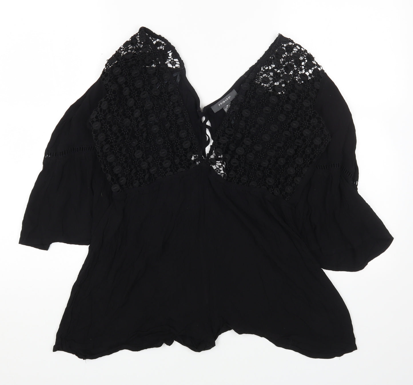 Primark Womens Black Polyester Playsuit One-Piece Size 12 Pullover