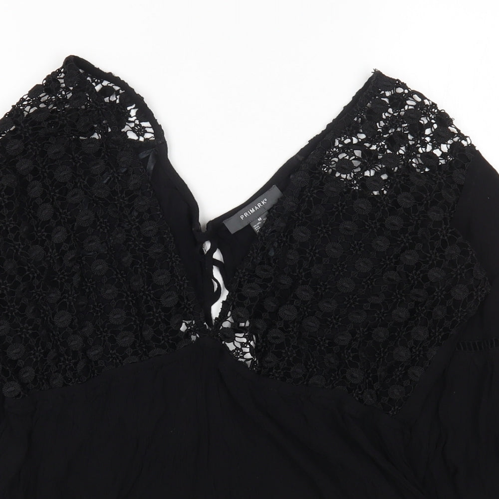 Primark Womens Black Polyester Playsuit One-Piece Size 12 Pullover