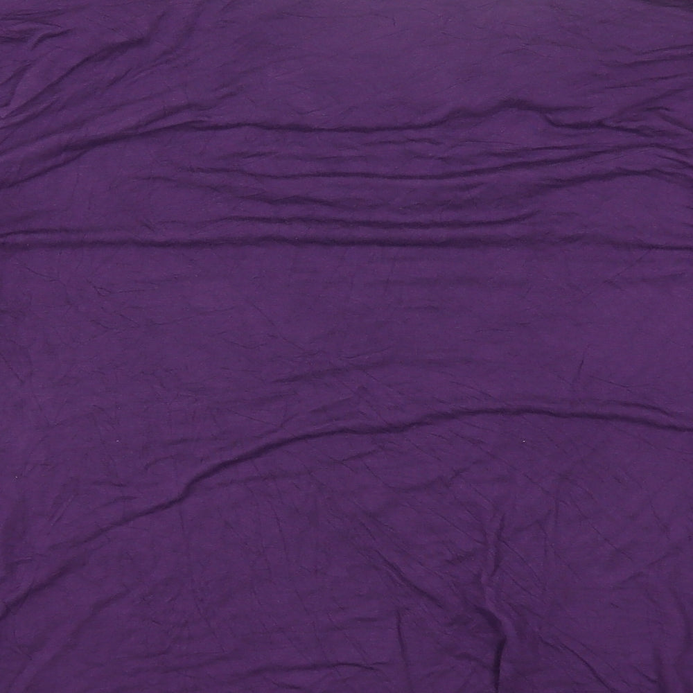 George Womens Purple Viscose Basic T-Shirt Size 16 Cowl Neck