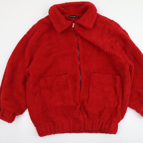 PRETTYLITTLETHING Womens Red Jacket Size 10 Zip