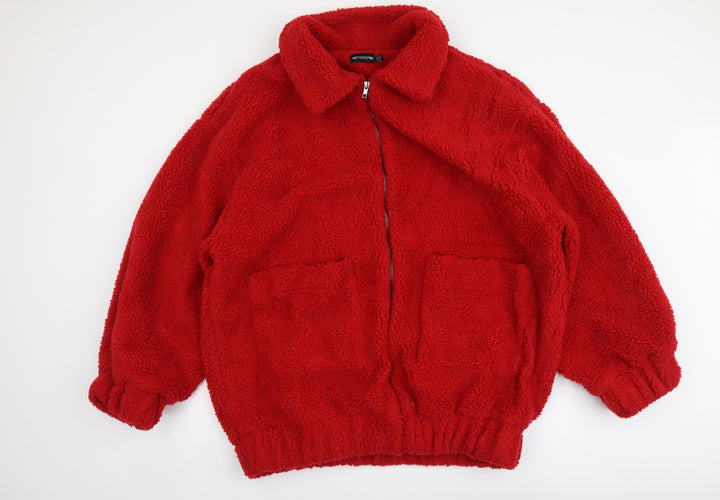 PRETTYLITTLETHING Womens Red Jacket Size 10 Zip