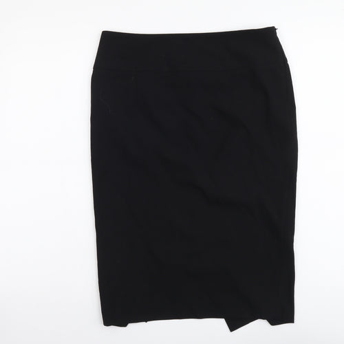 Zara Womens Black Polyester Straight & Pencil Skirt Size S Zip