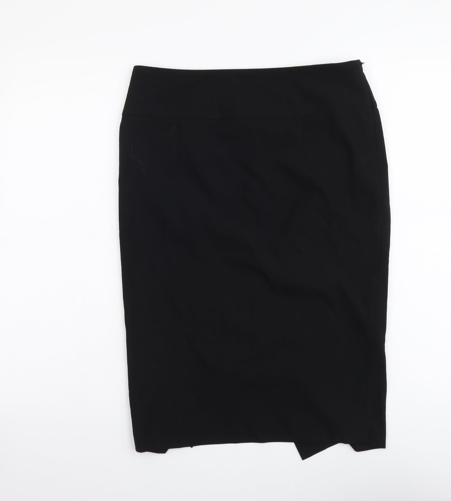 Zara Womens Black Polyester Straight & Pencil Skirt Size S Zip